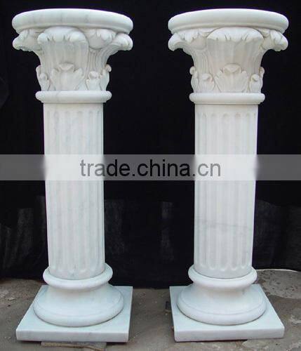 Wedding decoration hand carving marble pillars,marble roman column
