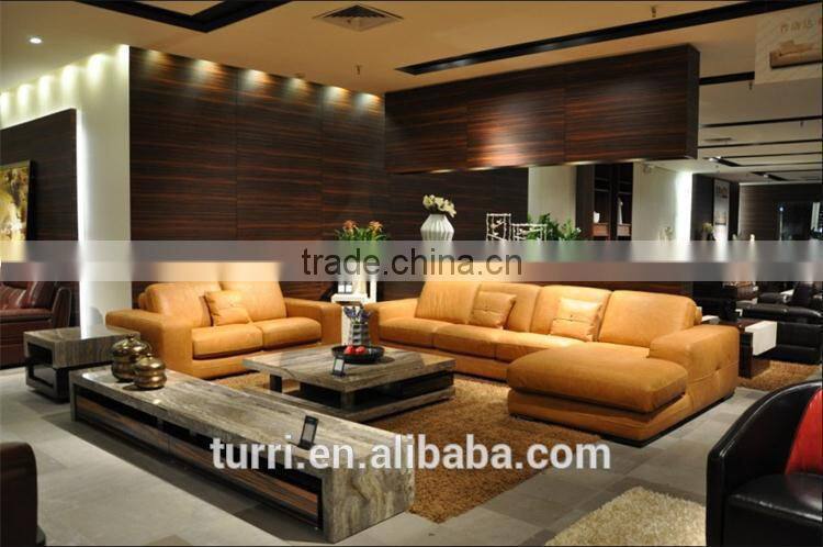 Traditional England style chesterfield leather sofa for living room