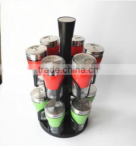 3oz clear glass round spice jars set chrome plated flip cap