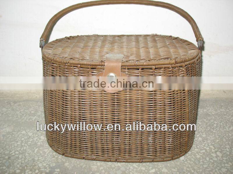 hand-made crafts willow storage baskets with handle&Lid
