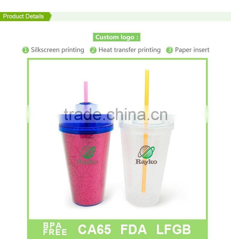 2016 New design double wall plastic freezer mugs