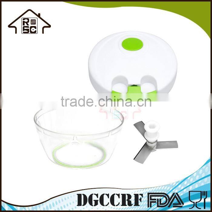 NBRSC As Seen on TV Powerful Manual Pulling Food Chopper Hand Held Vegetable Chopper Mincer Blender with Bowl