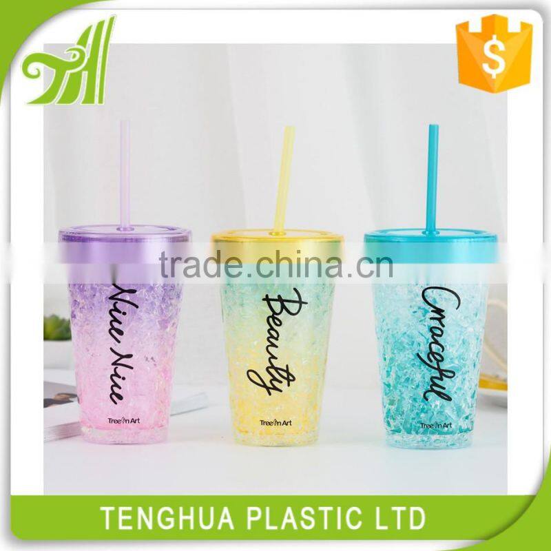Hot Sell Promotion Gift Plastic Cup With Lid And Straw