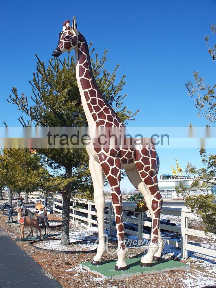 resin craft life size fiberglass giraffe statue for sale