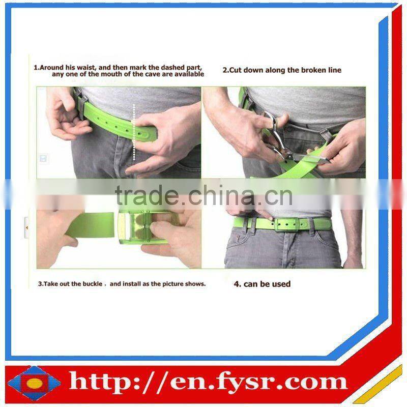 Colorfull silicone rubber belt with metal buckle