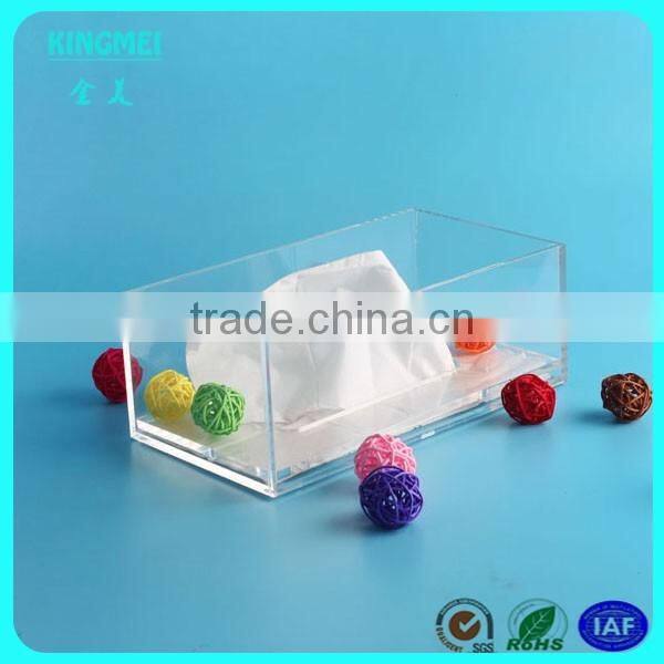 Unique style acrylic organizer tissue acrylic boxes napkin display stand for tissue