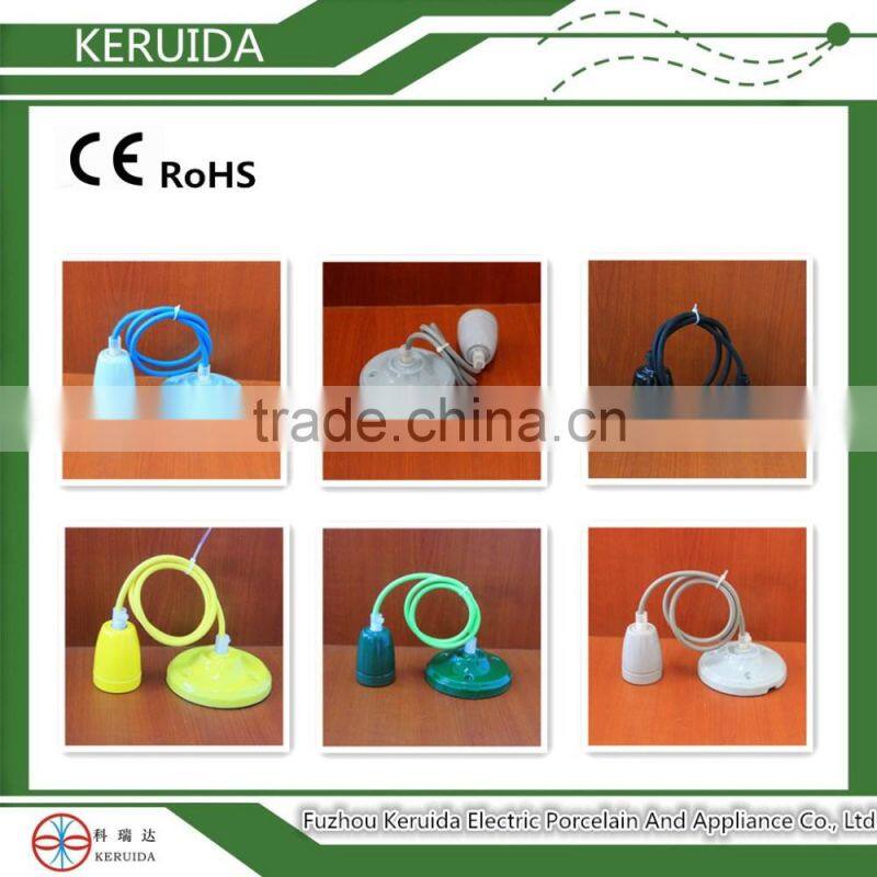 DIY e27 colorful screw porcelain lampholder droplight
