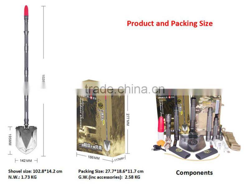 Multi-purpose Camping Shovel DJSV-OS with Tactical Knife Car Emergency Kit