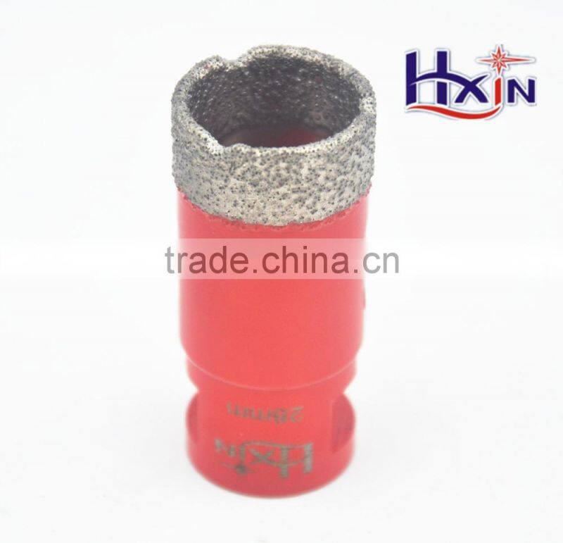 High quality Red color Brazed diamond core drill bit / Hollow core diamond drill bits for hard rock