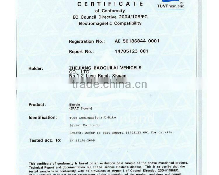 2017 portable electric bicycle mini folding ebike with CE EN15194 certificate