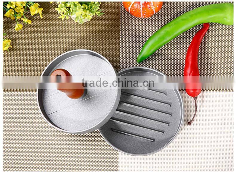 cheap price aluminum die casting wood handle mini Single Homemade patty Burger press