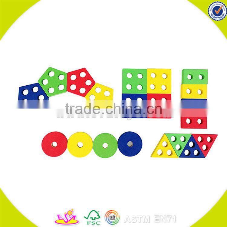 wholesale cheap kids wooden stacking sort blocks preschool shape sort blocks children wooden stacking classic game W13D112