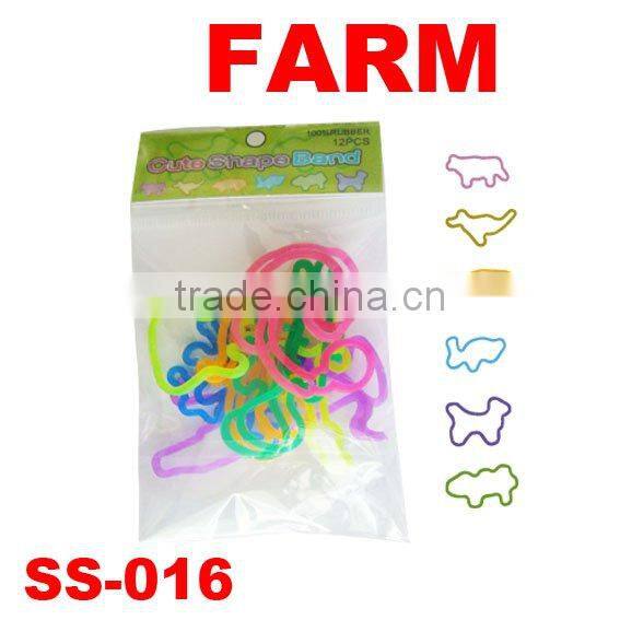 colorful and various shaped rubber bands