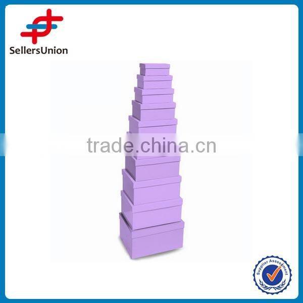 10 pcs paper gift box set, pure purple gift box