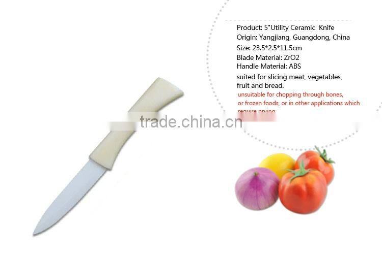 4 Pieces ABS Handle Zirconia Ceramic Knife with White Blade