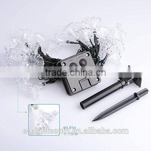 2016 new hot sale morning Glory Shape 20LED Solar Power Outdoor Garden String Lights for Party christmas