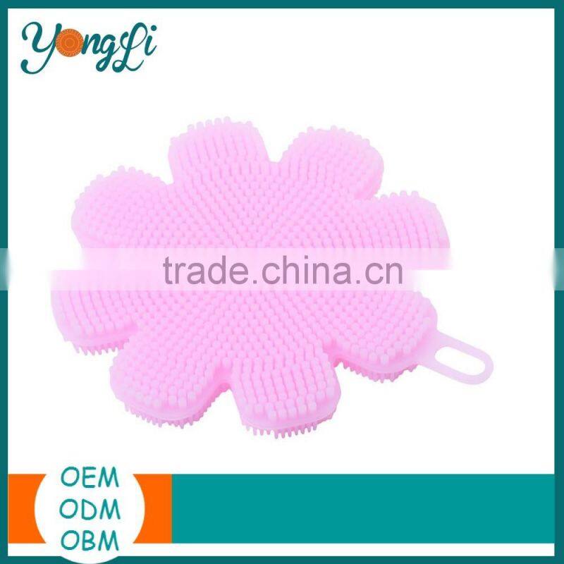 Kitchen Accessories Multi-purpose Cleaning Silicone Dish Scrubber Sponge Brush
