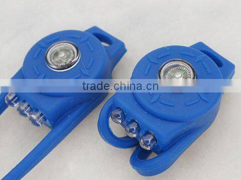 Lichao LC-7008 Colorful 2 Mode 3 LED Bulbs Silicone Strobe Light on Bike