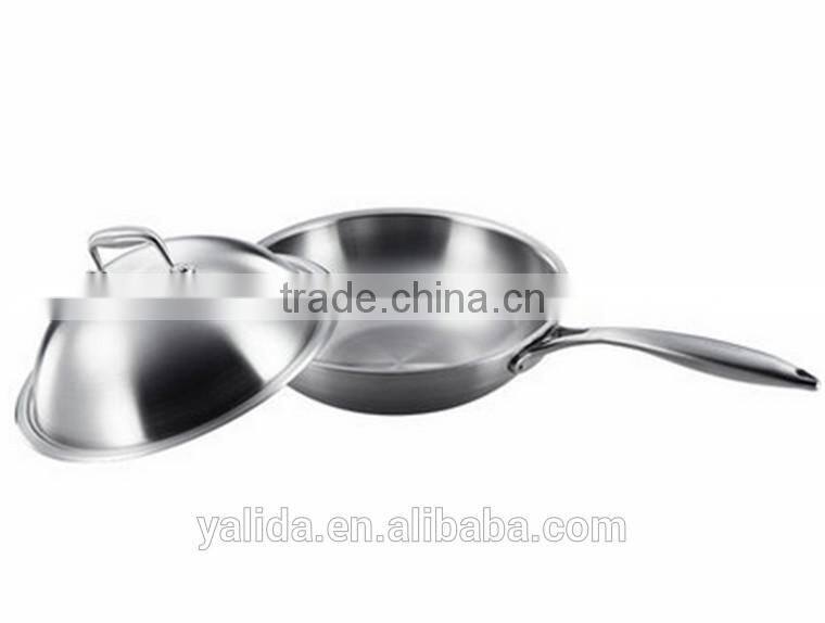 High Quality Highend Chinese Wok Round Bottom Composite steel Wok