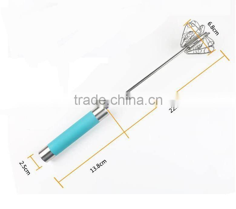 Popular Food Grade eggbeater Stainless Steel Egg Whisk With Colorful Handle