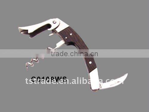 2014new Stainless Steel Multi function Keychain wine bottle opener KC060