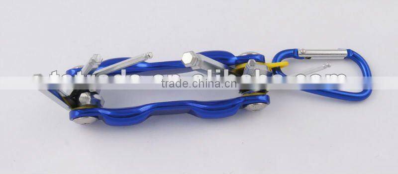 2014 new Stock pocket mini multi aluminium oxide promotion bike keychain tools 604-6A