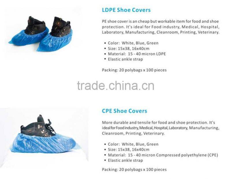 Disposable blue cpe Shoe Cover