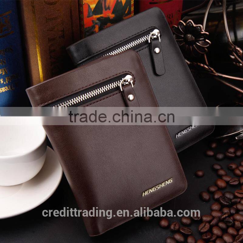 2015 new designs men's wallet with zipper