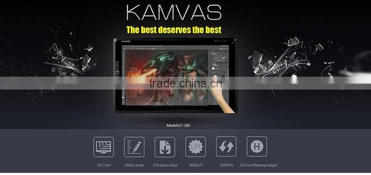 Huion GT-185 Graphic Drawing Tablet Monitor with Tempered Glass Screen and 8 Express Keys for PC and Mac