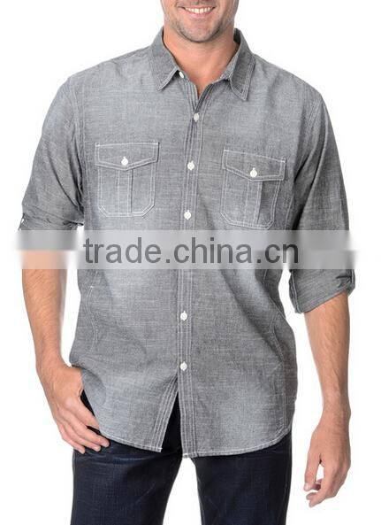 Men's Distressed Button-down Shirt