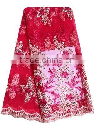 Big Flower 100% Polyester Wholesale French Lace Fabric FL1166-2