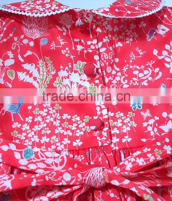 New Design OEM 100% Cotton Woven Printed Baby Girl Clothes Set