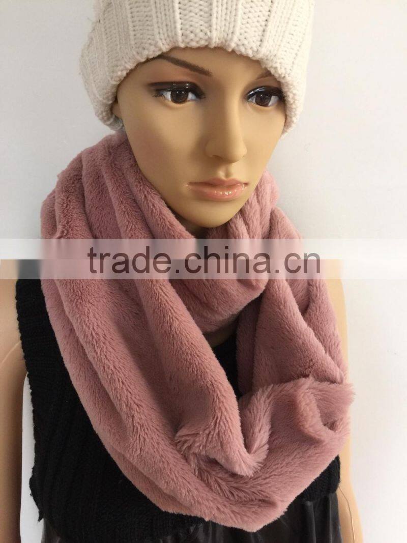 Black fashion young neck PV fleece tube scarf factory