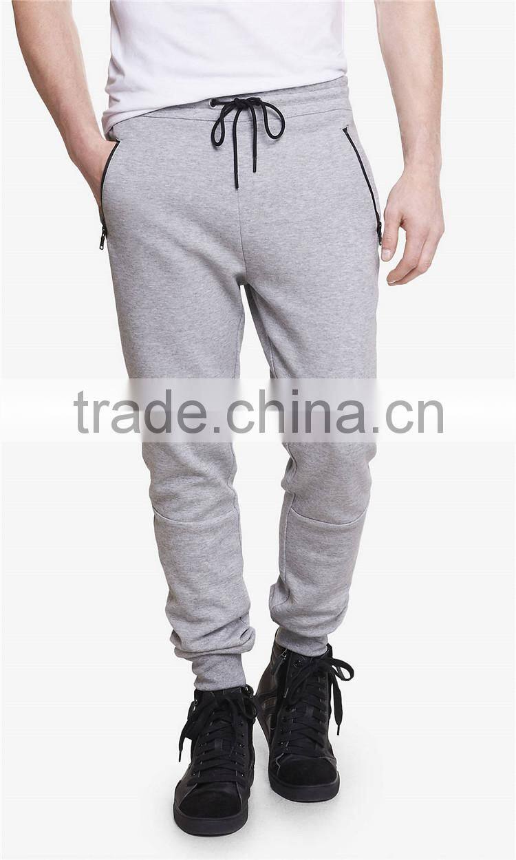 Men gray double knit jogger pants cheap wholesale jogger pants