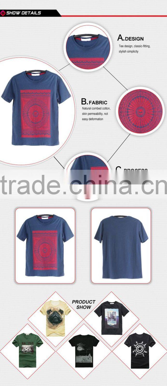 2015 New design low price men's short sleeve one piece t shirts