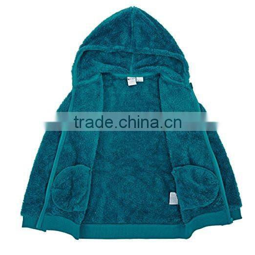 Polar Fleece Hoodies for Kid Zip Up Furry Sweatshirt Jacket Customize Logo Kid Clothing Wholesale