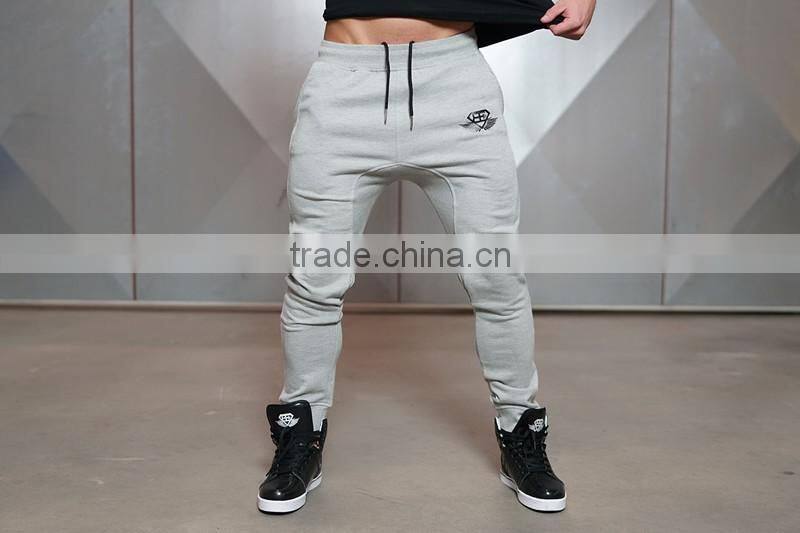 Hot sale Mens Joggers Light Grey Cotton Polyester Spandex Slim Fit Sweatpants Custom Tapered Joggers Gym Jogger Pants