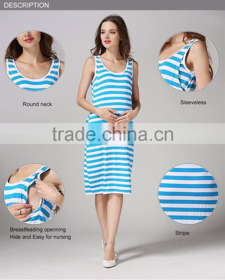 Maternity Dress Ladies Nursing Clothing Athleisure Hide Breastfeeding Opening Skirts