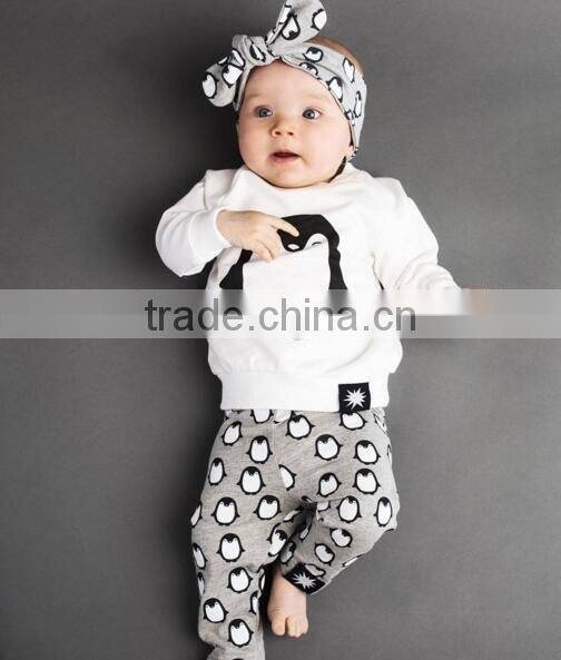 2017 Autumn Baby Boy Clothes Cotton T-shirt+Pants Newborn 2pcs Suit Baby Girl Clothes