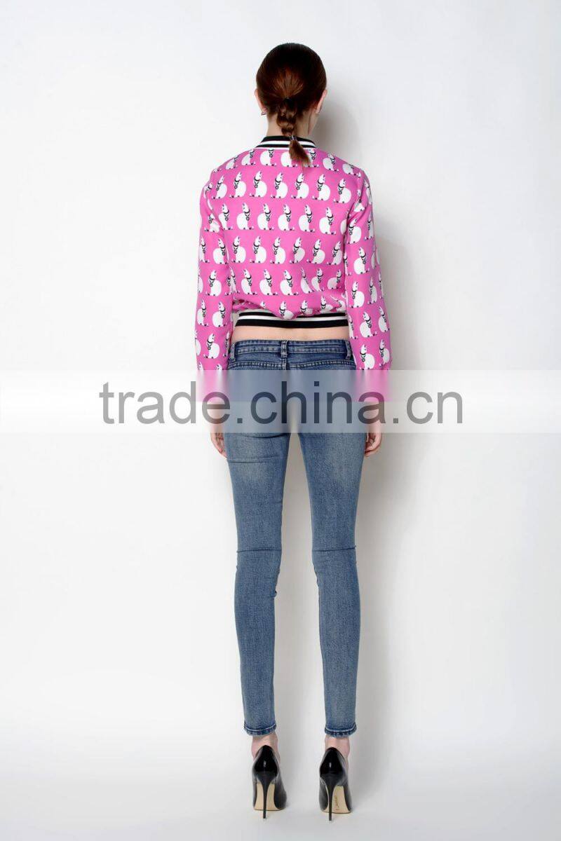 latest autumn crop style causal fashionable jackets women 2015