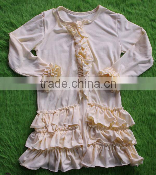 Cotton Mom Cardigan Ruffle Plus Size Top For Lady Long Sleeves Blouse For Women Spring Clothes Boutique