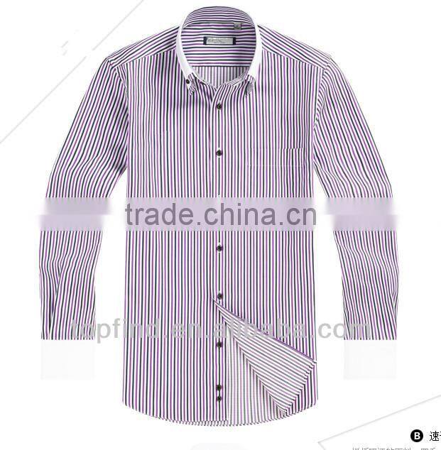 Formal double collar 100% cotton long sleeve stripe Men Shirts