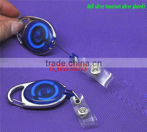 Retractable Blue ID Badge Reels with Belt Clip 11cm