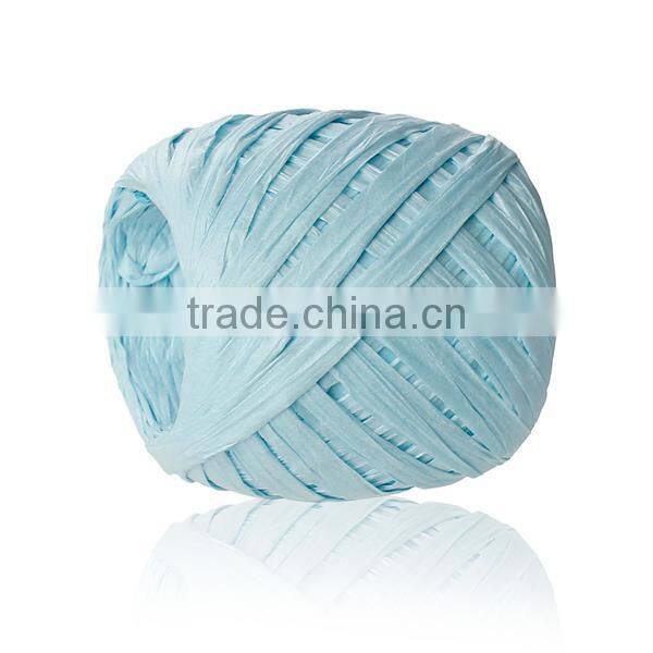 Raffia Paper Jewelry Ribbon Cord Skyblue 0.2mm, 4.0mm-8.0mm, 2 Rolls (Approx 20 M/Roll)