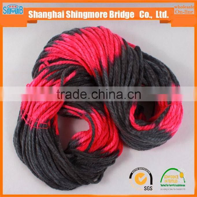 China fancy yarn supplier cheapest wholesale 50% acrylic 50% polyester yarn, long space dyed chunky acrylic yarn