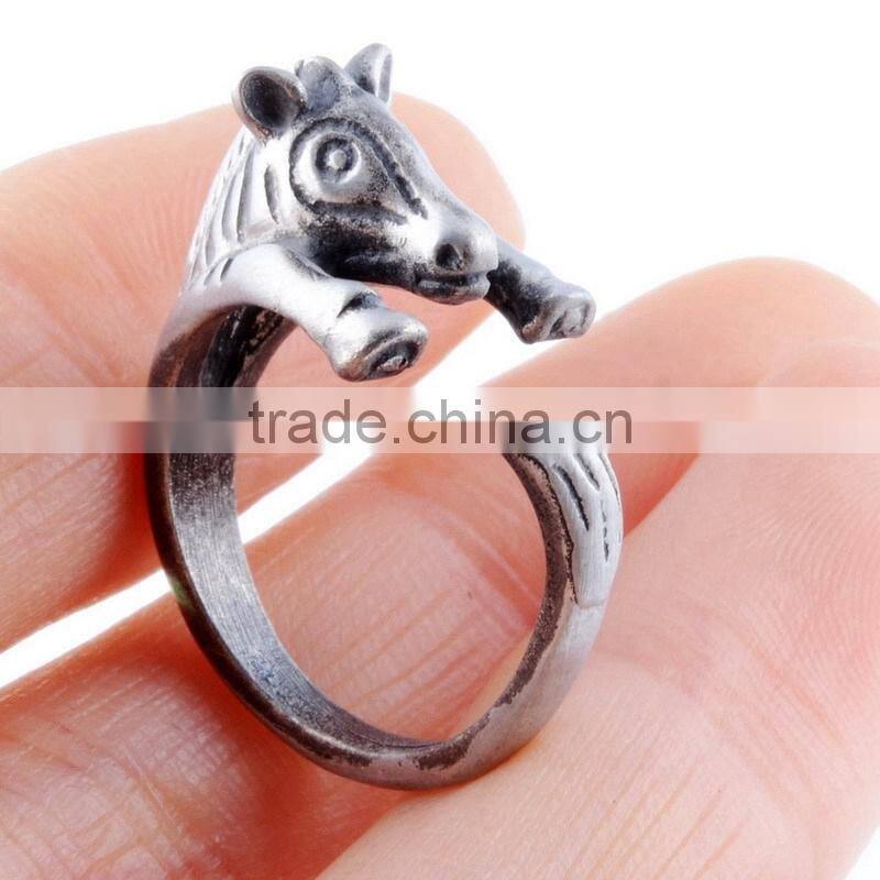 Zebra Animal Ring Retro Vintage Gold /Silver Wrap Jewellery Adjustable Gift Ring