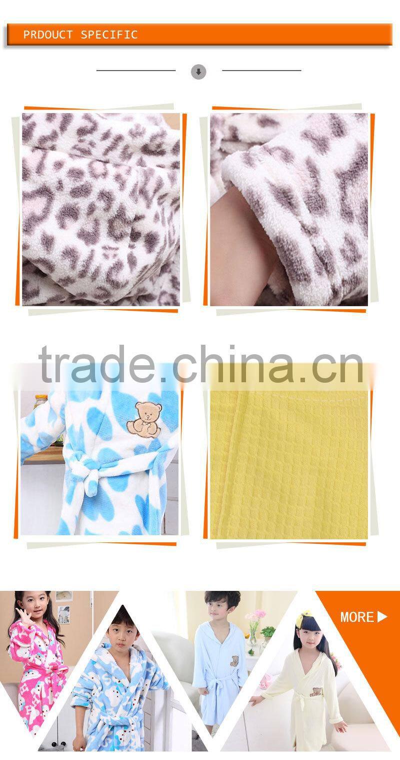 china hot sale hooded kids fancy terry bathrobes wholesale