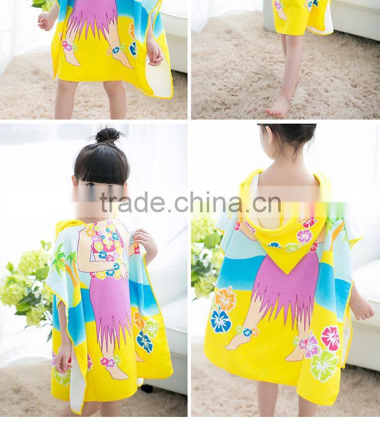 100% polyester sublimation print kids microfiber hooded towels