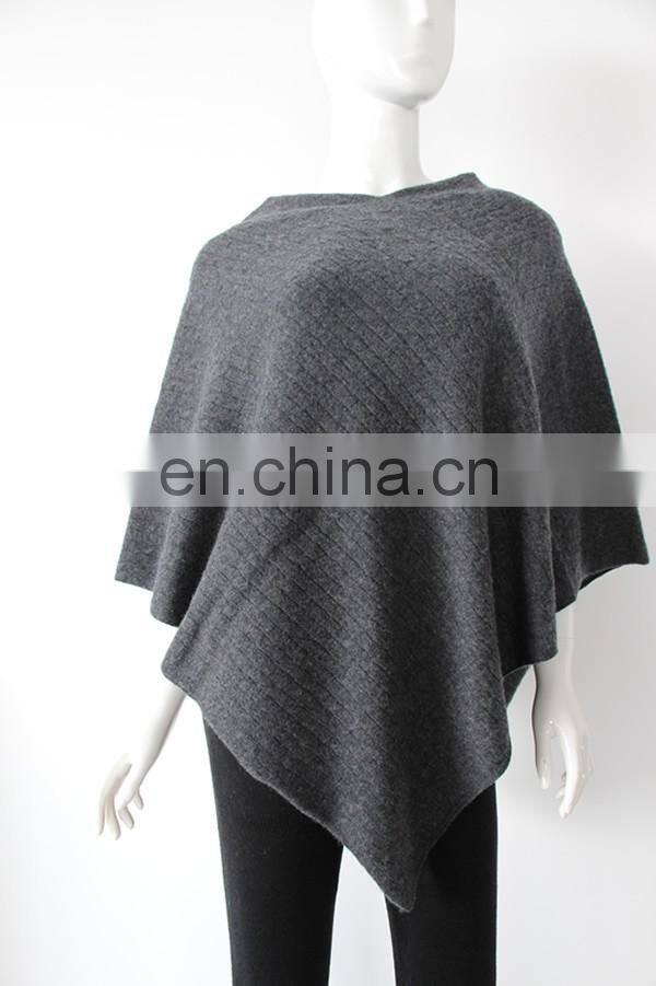 factory wholesale v neck gold Lurex women 100% cashmere ponchos