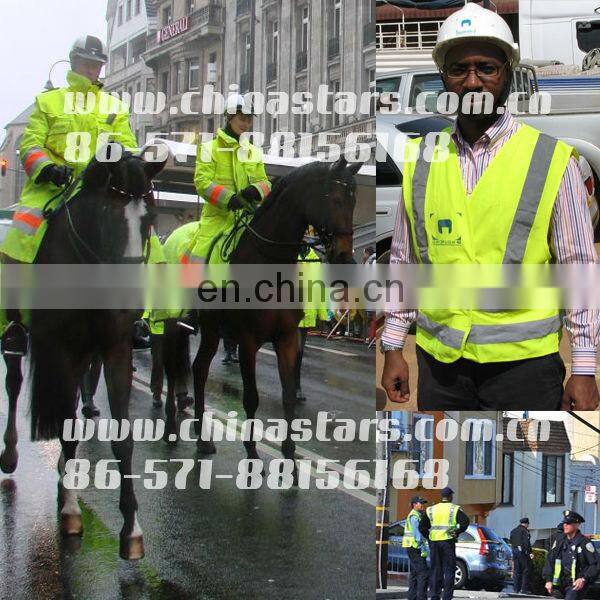 Blue reflective safety vests with pockets